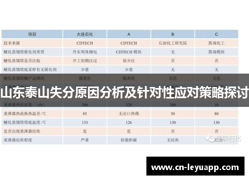 山东泰山失分原因分析及针对性应对策略探讨